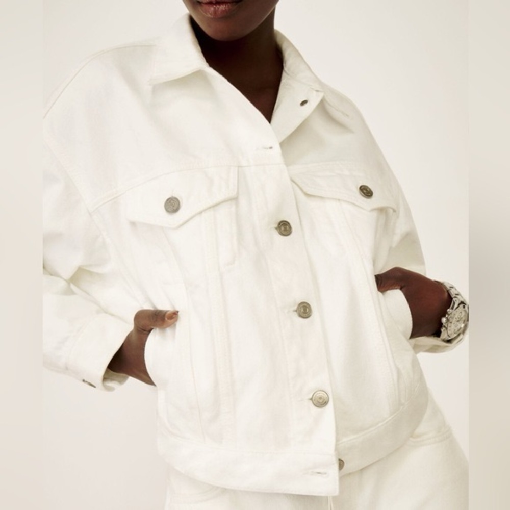 Reformation White Denim Jean Jacket